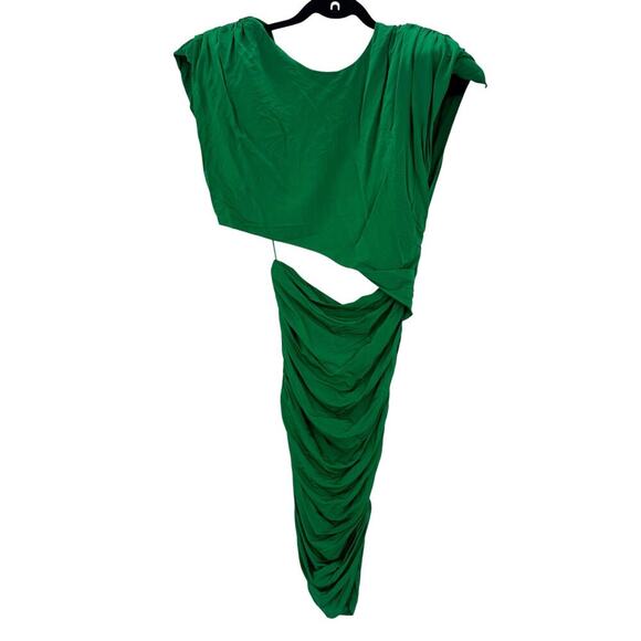 Ronny Kobo Unlined Side Cut-Out Ruched Mini Kyle Dress in Green Size Small NWT - Picture 10 of 11
